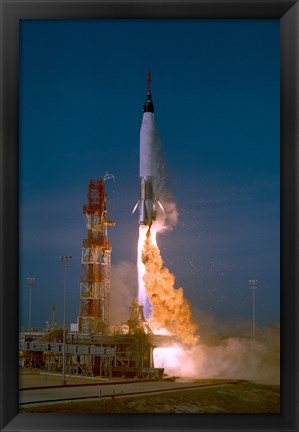 Framed Launch of the Mercury Atlas Unmanned Test Flight Print