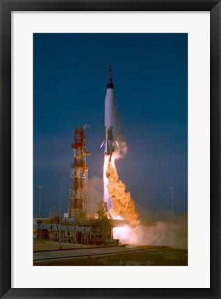 Framed Launch of the Mercury Atlas Unmanned Test Flight Print