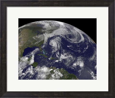 Framed Tropical Cyclones Katia, Lee, Maria and Nate in the Atlantic Ocean Print