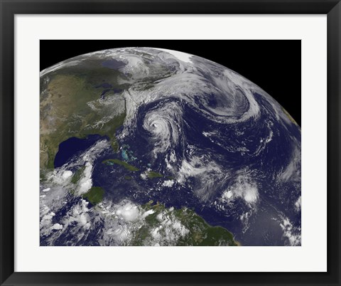 Framed Tropical Cyclones Katia, Lee, Maria and Nate in the Atlantic Ocean Print