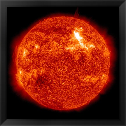 Framed Intensity M87 solar Flare on the Sun&#39;s Surface Print