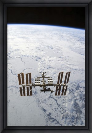 Framed International Space Station in Orbit Print