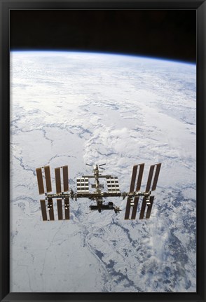 Framed International Space Station in Orbit Print