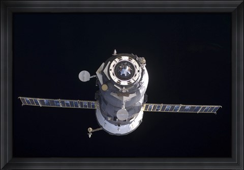 Framed Progress 40 Resupply Vehicle in Orbit Print
