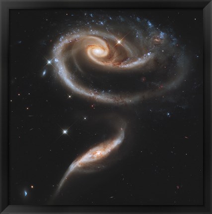 Framed Arp 273 Interacting Galaxies in Andromeda Print