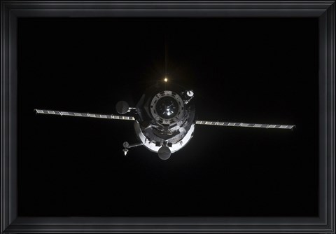 Framed Progress 41 Resupply Vehicle in Orbit Print