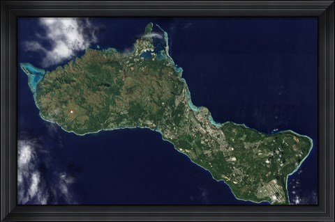 Framed Satellite view of the Island of Guam Print