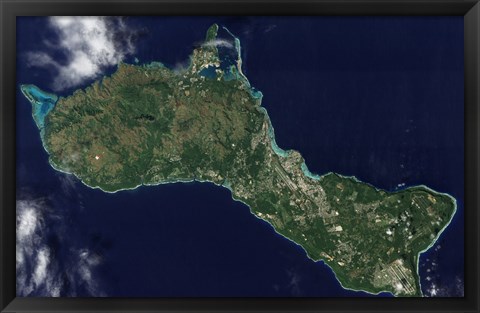 Framed Satellite view of the Island of Guam Print