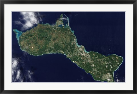 Framed Satellite view of the Island of Guam Print