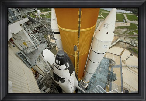 Framed Space Shuttle Atlantis on the Launch Pad at Kennedy Space Center, Florida Print