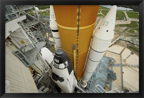 Framed Space Shuttle Atlantis on the Launch Pad at Kennedy Space Center, Florida Print