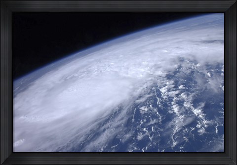 Framed View from Space of Hurricane Irene as it Passes over the Caribbean Print