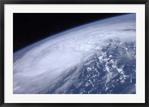 Framed View from Space of Hurricane Irene as it Passes over the Caribbean Print