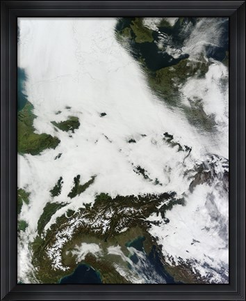 Framed Massive Cloudbank Sprawled over Central Europe Print