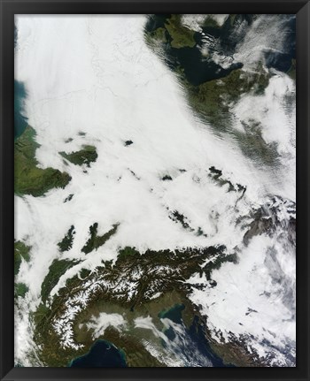 Framed Massive Cloudbank Sprawled over Central Europe Print