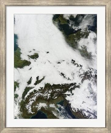 Framed Massive Cloudbank Sprawled over Central Europe Print