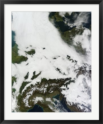 Framed Massive Cloudbank Sprawled over Central Europe Print