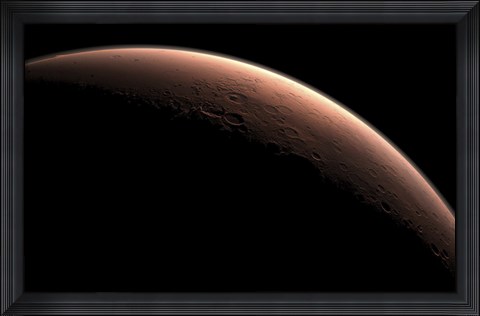 Framed Illustration Depicting Part of Mars at the Boundary between Darkness and Daylight Print