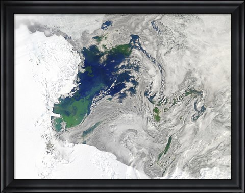 Framed Satellite view of the Ross Sea, Antarctica Print