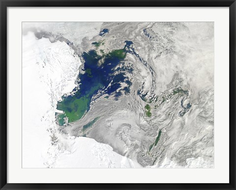 Framed Satellite view of the Ross Sea, Antarctica Print