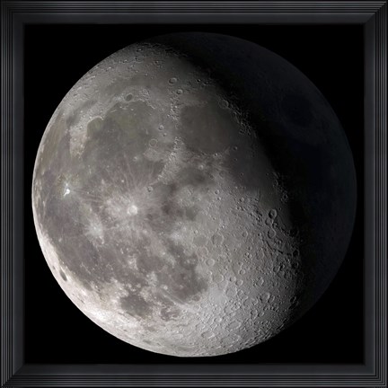 Framed Waning Gibbous Moon Print