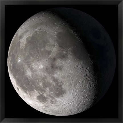 Framed Waning Gibbous Moon Print