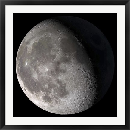 Framed Waning Gibbous Moon Print