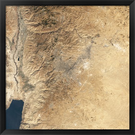 Framed Natural-color Satellite view of Amman, Jordan Print