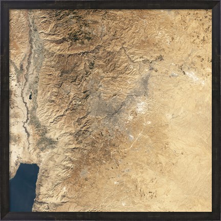 Framed Natural-color Satellite view of Amman, Jordan Print