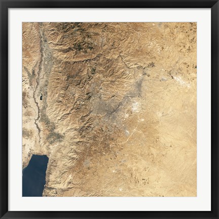 Framed Natural-color Satellite view of Amman, Jordan Print