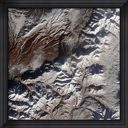 Framed Satellite Image of Russia&#39;s Kizimen Volcano Print