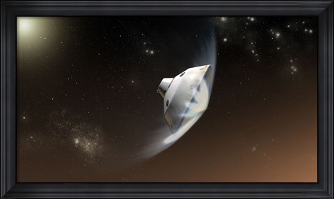 Framed Concept of NASA&#39;s Mars Science Laboratory Aeroshell Capsule as it Enters the Martian atmosphere Print