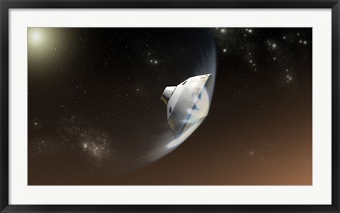 Framed Concept of NASA&#39;s Mars Science Laboratory Aeroshell Capsule as it Enters the Martian atmosphere Print