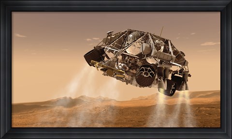 Framed Rover and Descent Stage for NASA&#39;s Mars Science Laboratory Spacecraft Print