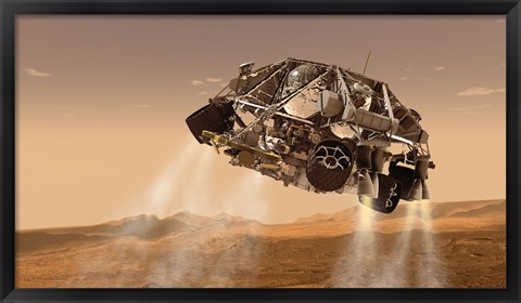 Framed Rover and Descent Stage for NASA&#39;s Mars Science Laboratory Spacecraft Print