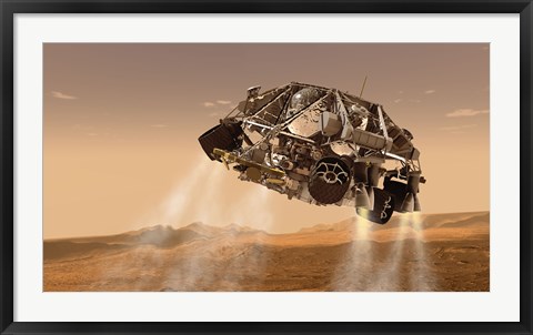 Framed Rover and Descent Stage for NASA&#39;s Mars Science Laboratory Spacecraft Print