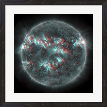 Framed Full Sun with lots of Sunspots and Active regions in 3D Print