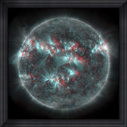 Framed Full Sun with lots of Sunspots and Active regions in 3D Print