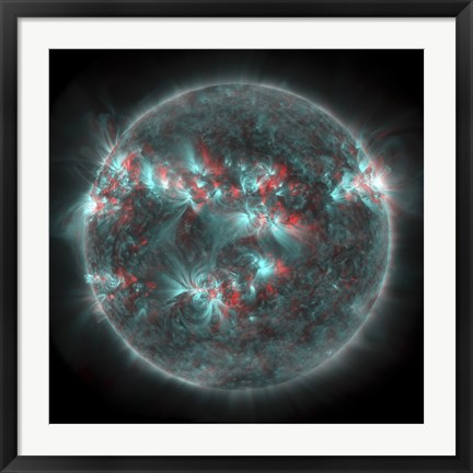 Framed Full Sun with lots of Sunspots and Active regions in 3D Print