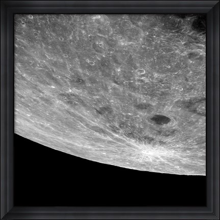 Framed High Altitude Oblique view of the Lunar Surface Print