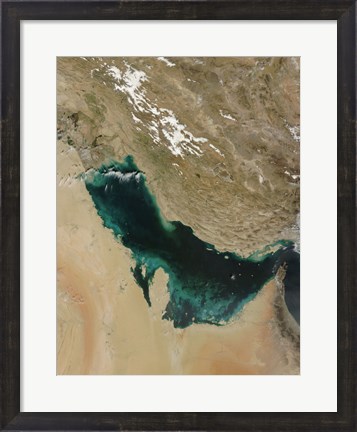 Framed Satellite view of the Persian Gulf Print