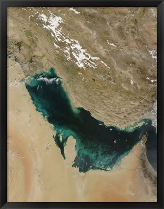 Framed Satellite view of the Persian Gulf Print