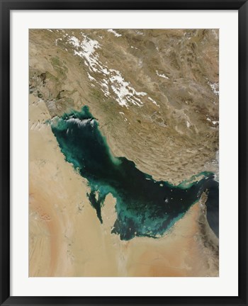 Framed Satellite view of the Persian Gulf Print