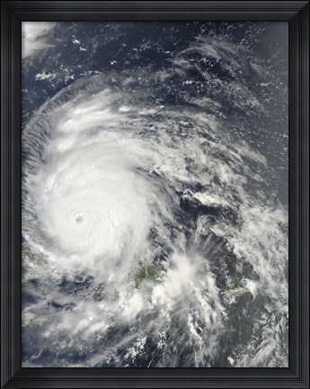 Framed Hurricane Irene over the Bahamas Print