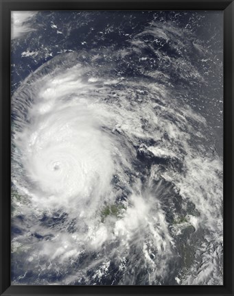 Framed Hurricane Irene over the Bahamas Print