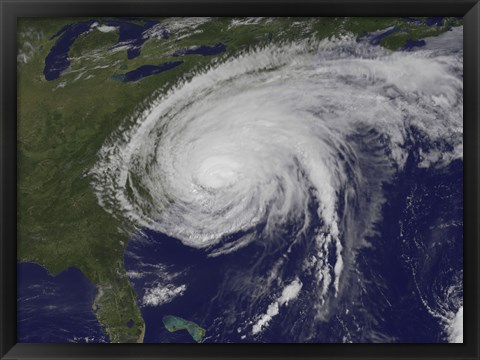 Framed Satellite View of Hurricane Irene Print