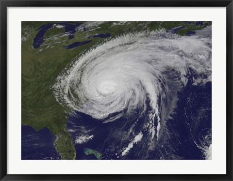 Framed Satellite View of Hurricane Irene Print