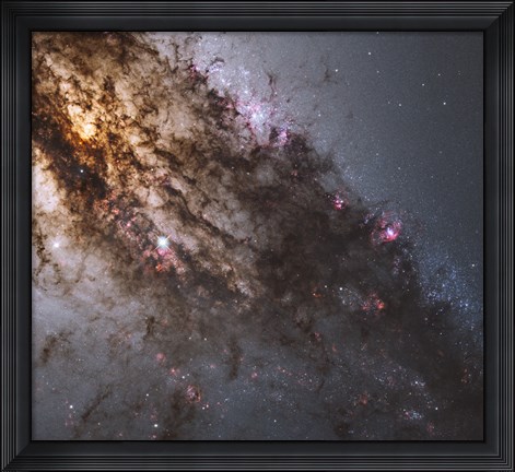 Framed Dark Lanes of Dust Crisscross the Elliptical Galaxy Centaurus A Print