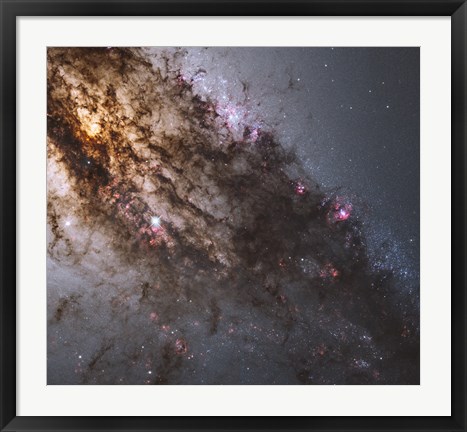 Framed Dark Lanes of Dust Crisscross the Elliptical Galaxy Centaurus A Print