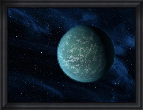 Framed Artist&#39;s Concept of Kepler 22b, an Extrasolar Planet Found to Orbit the Habitable Zone Print